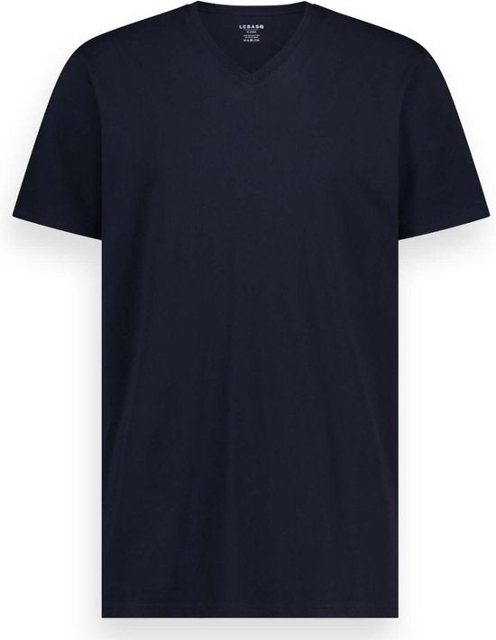 LEBASQ - Davis' T-shirt voor heren - 3 pack - met V-hals - Extra lang - Geschikt als Ondershirt - Navy - Maat L