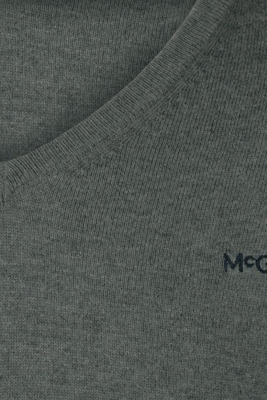 McGregor Trui Merinowol V-Hals Sage Groen - Maat S - Heren - Pullovers