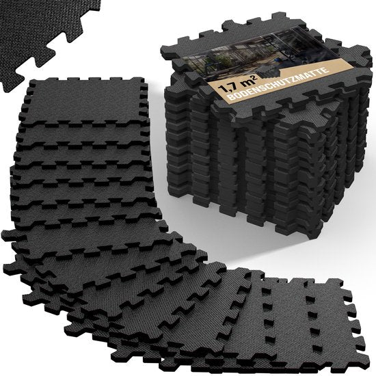 MONZANA 18x Vloerbeschermer – 31x31cm Antislip Uitbreidbaar - Zwart