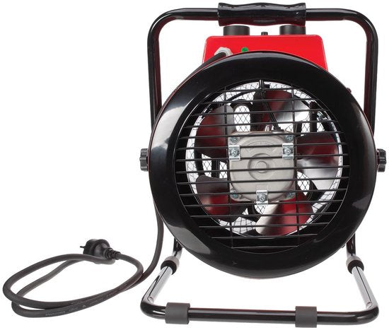 Perel Elektrische ventilatorkachel 3000W, 2 warmtestanden, thermostaat en koelstand, IP24, oververhittings- en kantelbeveiliging, compacte draagbare heater voor werkplaats, garage, schuur