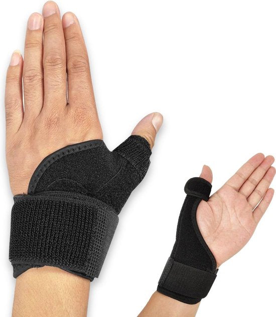 LBB - Vingerspalk - Voor duim - Onze size - Zwart - Verharde spalk - Staal frame - Vingerbrace - Duimspalk - Duimbrace rechts - Spalk