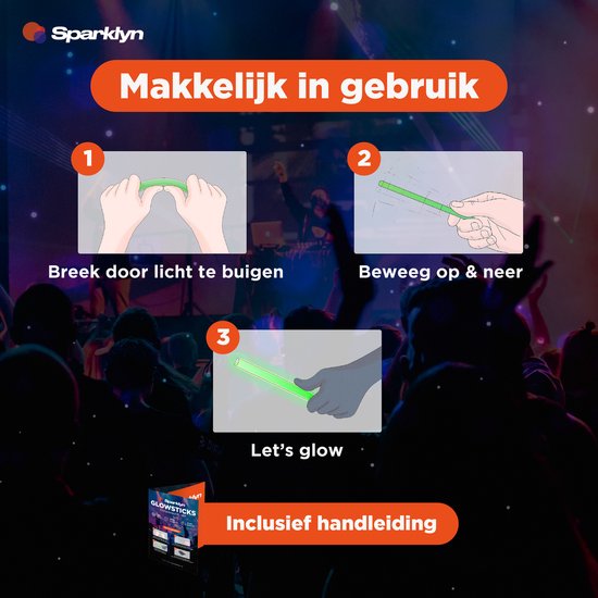 Sparklyn XXL Glow in the Dark Stick Set - 380st Glowsticks met accessoires - Breekstaafjes - Neon Party