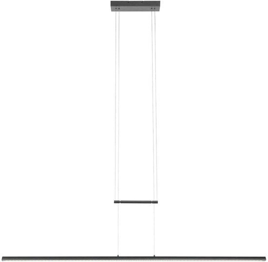 Hanglamp Profilo 3318ZW Zwart 150 cm breed Hoogteinstelbaar van Steinhauer van metaal, kunststof en elektronica