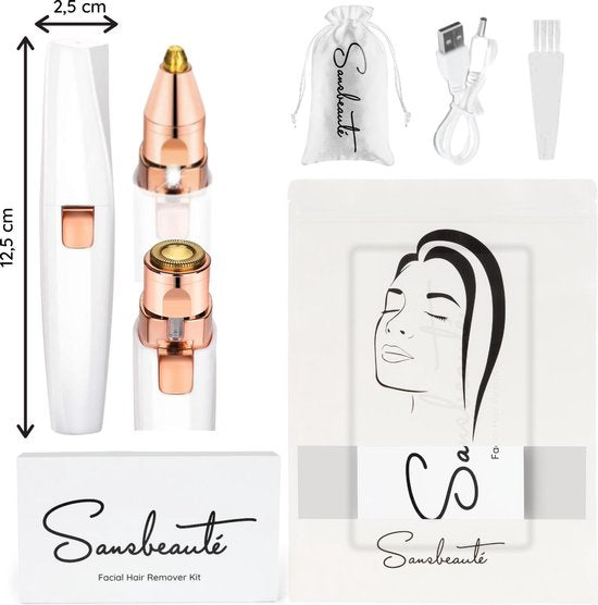 Sansbeauté® Wenkbrauw Trimmer – Gezichtsontharing Dames – Mini Shaver – Elektrisch