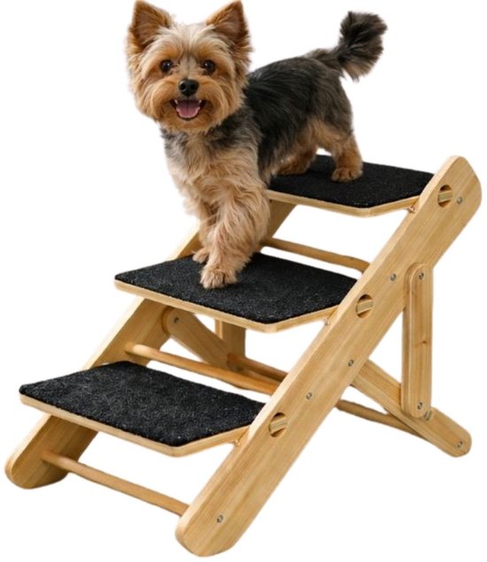 Ceruzo Hondentrap en Loopplank – Verstelbaar – Inklapbaar – 34-40 cm