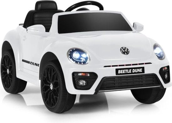 Coast 12V kinderauto met 2,4 g afstandsbediening met muziek en LED -lichten wit 115 x 67 x 57 cm wit