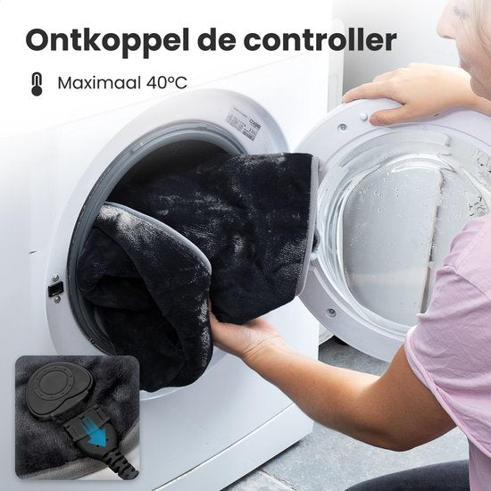 Auronic Warmtekussen - Elektrisch deken voor Nek, Schouders en Rug - Wasbaar - Energiezuinig - Verwarmingsdeken - Zwart