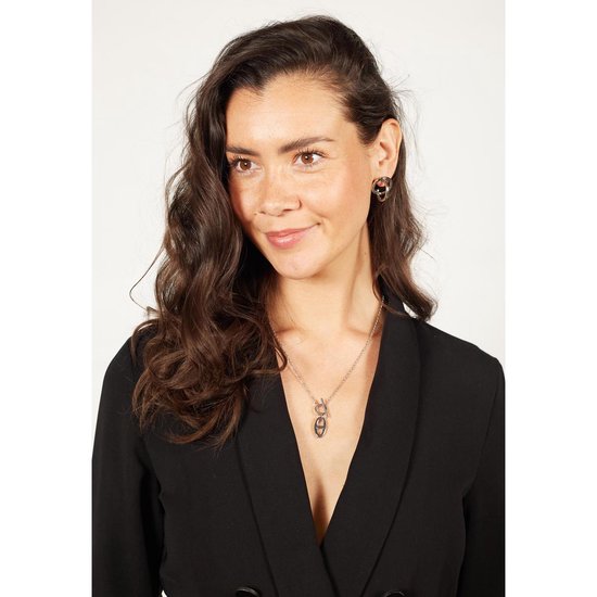 Laura Ferini Dames Ketting Legato Zilver - Zilverkleurige ketting met hangertje - 18K Witgoud Verguld - Halsketting - Collier - Sieraad - Accessoires - Dames Ketting met Hanger