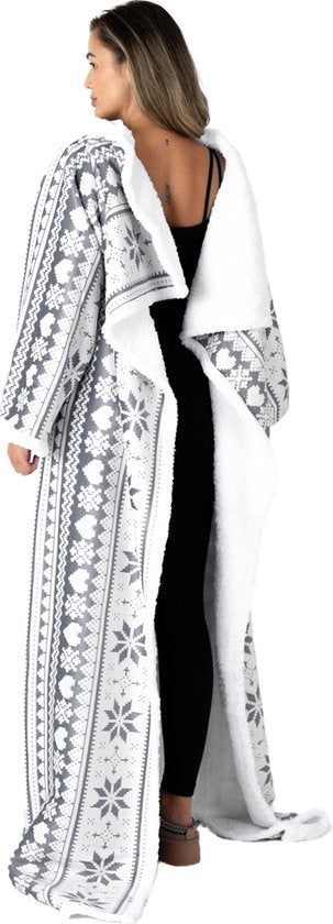 Fleece Deken met Mouwen - Hoodie Deken - Deken met Mouwen - Hoodie Blanket - Snuggle - Hoodie - Huggle Hoodie - Fleece Dekens - Plaid met Mouwen - TV Deken - Dames en Heren - Volwassenen - 180x130 cm - Print - Kerstcadeau