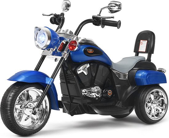 Coast Elektrische Motorfiets – 6V – Met Verstelbare Koplamp & Muziek – Blauw/Zwart – 91 x 48 x 64 cm