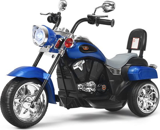 Coast Elektrische Motorfiets – 6V – Met Verstelbare Koplamp & Muziek – Blauw/Zwart – 91 x 48 x 64 cm