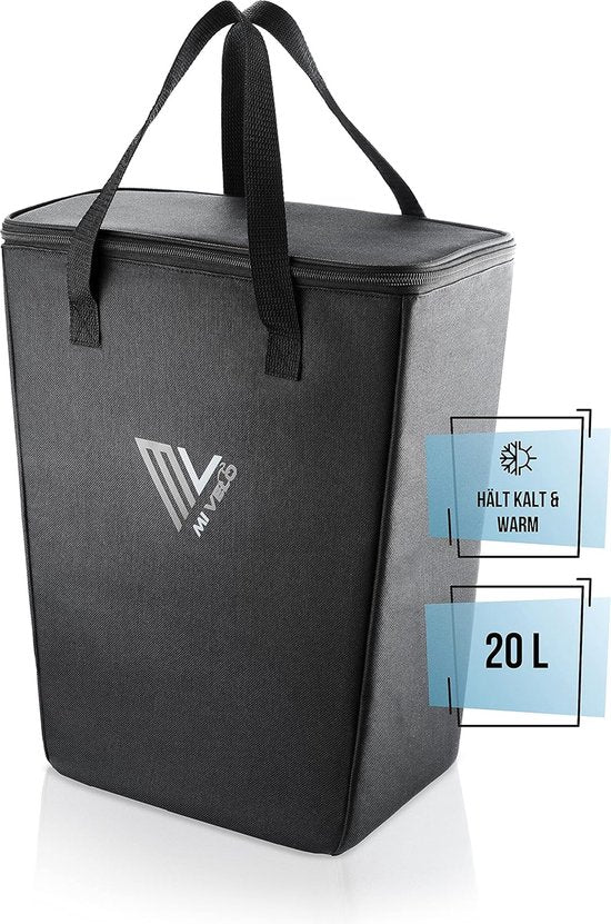 MIVELO Fietskoeltas – Opvouwbaar Inzetstuk voor Bagagedrager - Polyester - Zwart - 20 L
