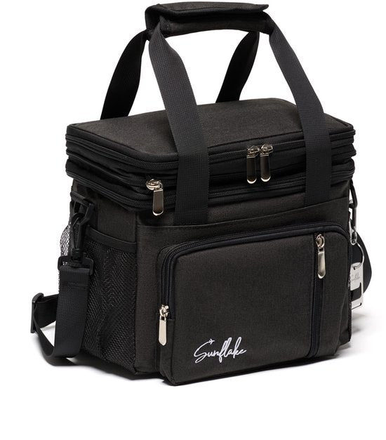 Koeltas Lunch - Koeltasje Klein - 15 Liter Lunchtas Volwassen - Lunch Bag voor Dames & Heren - Zwart - Sunflake