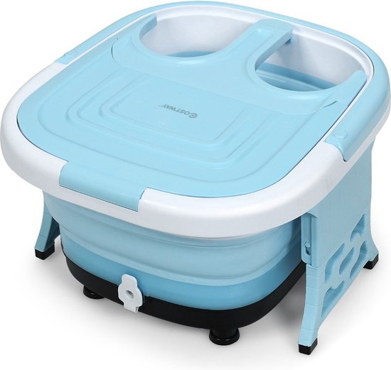 Coast voetbadmassage -apparaat opvouwbaar met afstandsbediening voetbad whirlpool 42 x 40 x 24 cm blauw