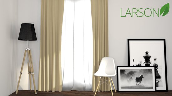 Larson - Luxe hotel verduisteringsgordijn - met ringen - 3m x 2,5m - Licht taupe