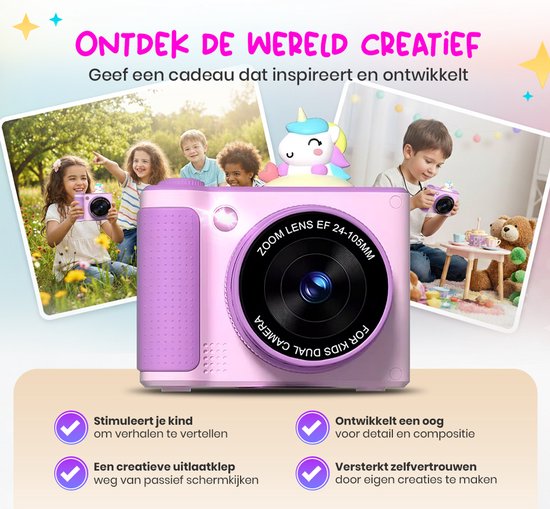 K&L Digitale Kindercamera Kids 32GB - Kinder vlog camera - Kindercamera's Digitaal - Fototoestel Kinderen - Kinderfototoestel