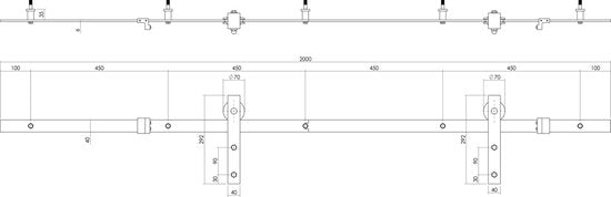 Intersteel Schuifdeursysteem Basic mat zwart