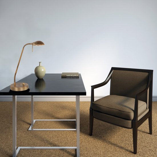 Bronskleurige tafellamp Biron 1 lichts 7502BR met draaibare en kantelbare arm, 48 cm, van metaalmateriaal, Mexlite