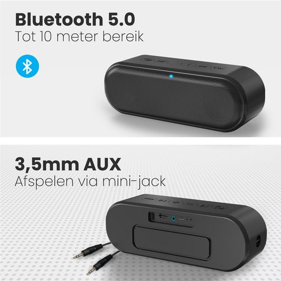 Auronic Bluetooth Speaker - Draadloze Muziek Box - 20 uur lang muziek luisteren - Extra Bass - Zwart