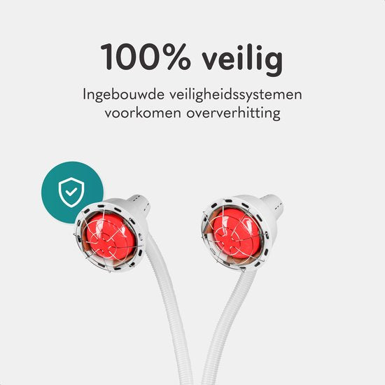 Soft & Silky Infraroodlamp 2 Koppen - Draaibaar - Infrarood - Therapie - Deken - Lamp - Verwarmingspaneel - Verwarming