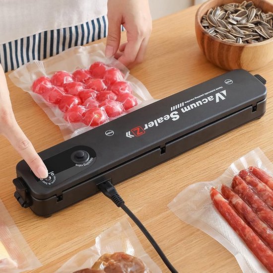 BestHome – Vacumeermachine – Inclusief 15 Vacumeerzakken – Voorzien Van 4 Standen En LED Bedieningspaneel En BPA-Vrij Design – Voor Voedselbewaring En Sous-Vide – Zwart Kunststof
