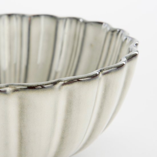 Mica Decorations Corfu Schaal – Keramiek – Grijs – H9 x Ø17 cm – 800 ml