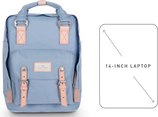 Doughnut laptoprugzak / Rugtas / Schooltas - 14 inch - Macaroon 14 - Lichtblauw