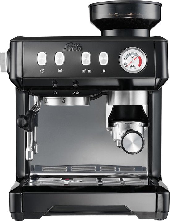 Solis Grind & Infuse Compact 1018 Pistonmachine - Espressomachine - Geschikt voor Pads - RVS Zwart