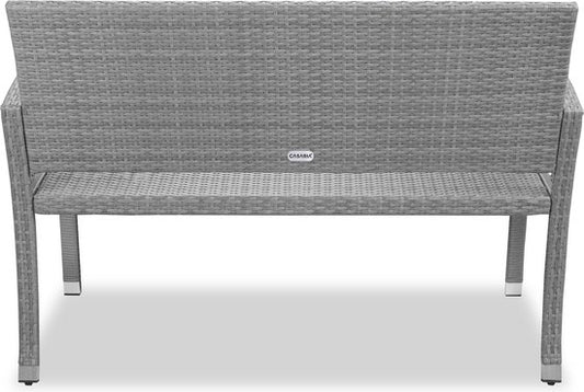 Casaria Polyrattan Tuinbank - 2-Zits UV-bestendig - Grijs