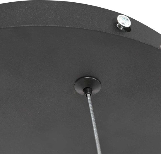 Hanglamp Ringlux 3502ZW Zwart 60cm Design Metaal Steinhauer - Hoogte instelbaar, ideaal voor binnengebruik