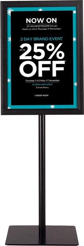 Coast Posterstandaard – A3 Formaat – Hoogte Verstelbaar – Verwijderbaar – 42 x 29,5 cm – Zilver/Zwart