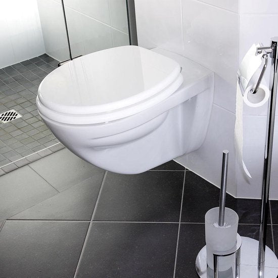Casaria Wc-bril met Deksel Sluitingsmechanisme Toiletzitting MDF Wit