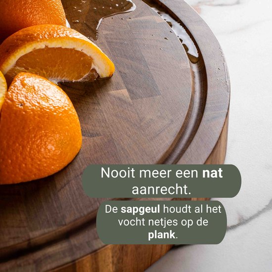 VDN Snijplank Acaciahout Rond - Diameter 30 cm - Bruin