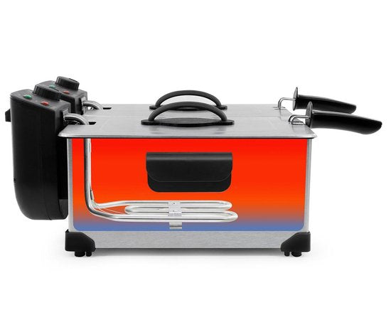 Tomado Dubbele Frituurpan – 2 x 3 liter – 3600 W – 52 x 41 x 21,5 cm – RVS