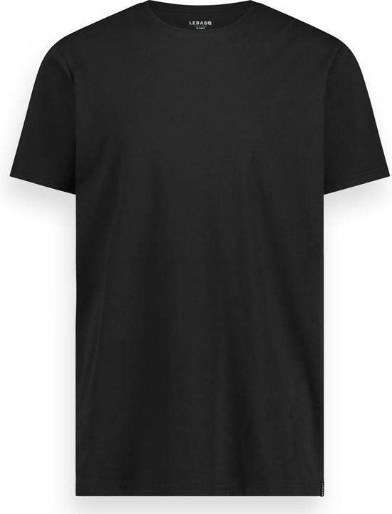 LEBASQ - Miles' T-shirt voor heren - 3 pack - met Crew Neck - Extra lang - Geschikt als Ondershirt - Zwart - M - Katoen