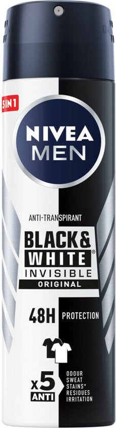 NIVEA Men Deodorant Spray Invisible for Black & White - 150 ml