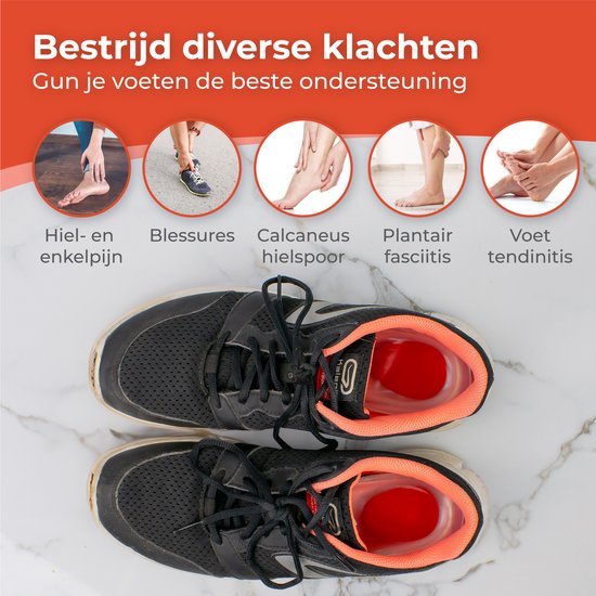Nuvance - Hielspoor Zooltjes - Hielbeschermers - Inlegzolen - Hielspoor - 2 Stuks voor Maat 34-38 - Rood