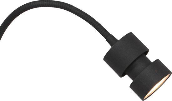 Wandlamp Natasja LED 3094ZW Zwart - Draaibaar en kantelbaar, inclusief GU10 lichtbron, gemaakt van kunststof en metaal - Steinhauer