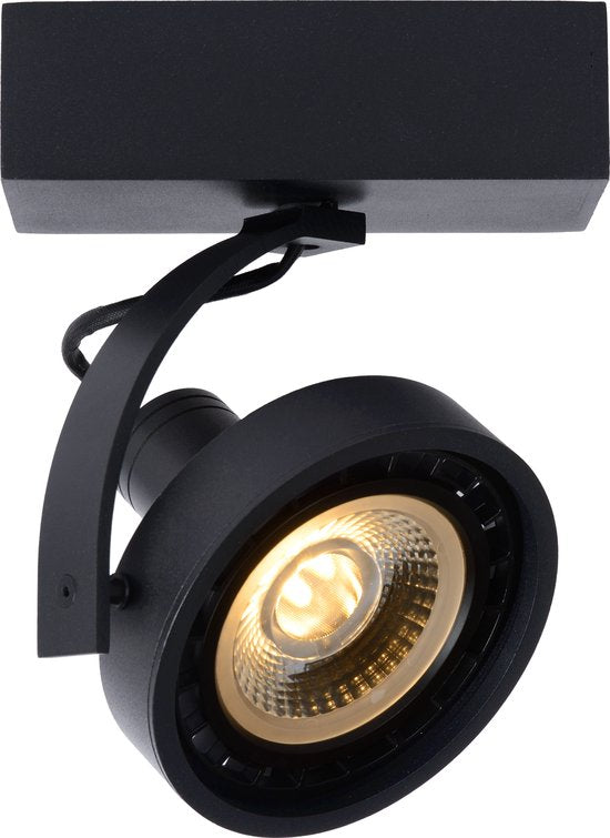 Lucide DORIAN - Plafondspot (Plafondlamp) - Ø 11,7 cm - LED Dim to warm - GU10 (ES111) - 1x12W 2200K/3000K - Zwart