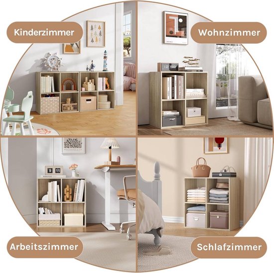 Woltu Boekenkast - 29x59,8x59,6cm - Staand - 4 Vakken - Wit