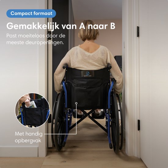 SafeLife® Rolstoel - opvouwbaar lichtgewicht met afneembare voetsteunen - inklapbare armleuningen