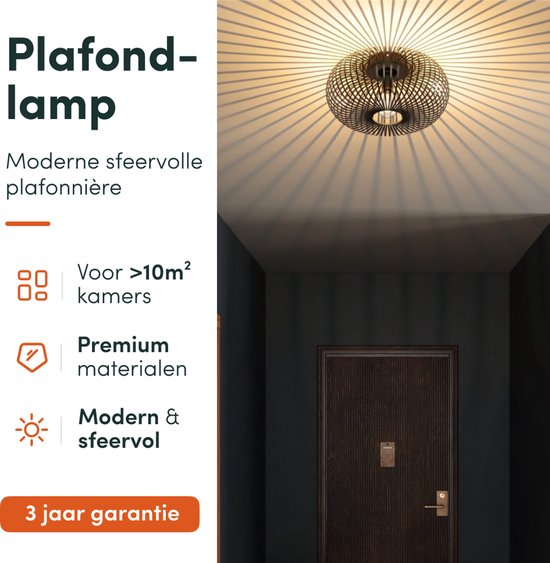 Nolt Plafondlamp - Plafonniere E27 Lamp - Industrieel - ⌀ 40cm - Zwart
