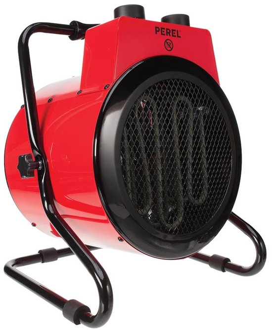 Perel Elektrische ventilatorkachel 3000W, 2 warmtestanden, thermostaat en koelstand, IP24, oververhittings- en kantelbeveiliging, compacte draagbare heater voor werkplaats, garage, schuur