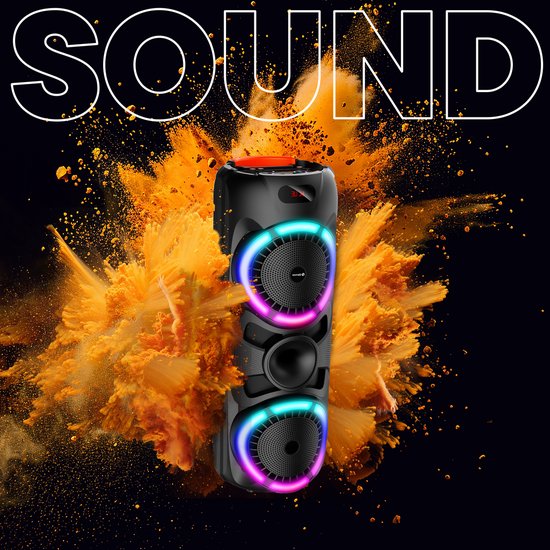 Denver Bluetooth Speaker Party box - Discolichten - Partybox - Incl. Draadloze Microfoon & Afstandsbediening - BPS459