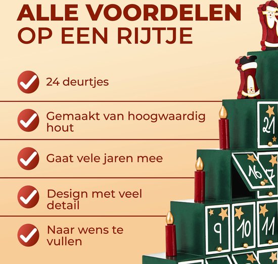 Spielwerk Herbruikbare Adventskalender – Zelf Vulbaar 24 Deurtjes