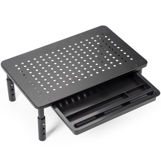 Auronic Monitorstandaard - Monitor Verhoger - Beeldscherm Verhoger - Verstelbaar - 37 x 23,5 x 10 cm - Metaal - Zwart