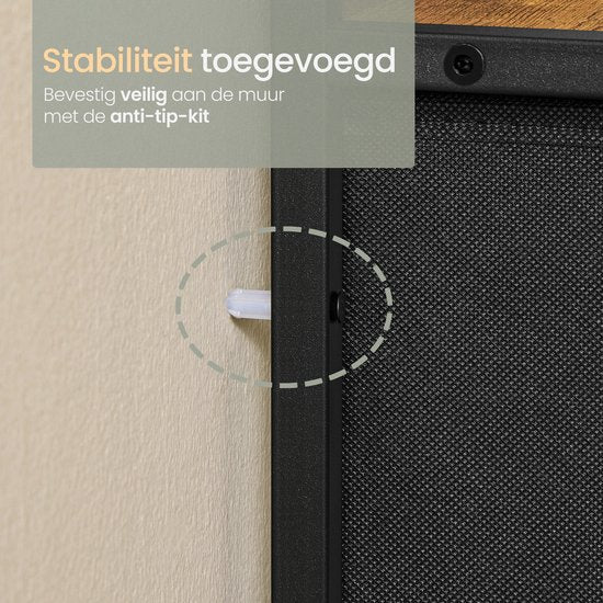 O'DADDY® Opbergkast - Dressoir - Ladekast - Industrieel - 7 Laden - Ladenkast - Kast - 28,5 x 98 x 85 cm - Vintage Bruin/Zwart