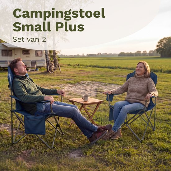 TRVLMORE Campingstoelen XXL - Opvouwbaar - 2-Pack - 160KG Draagvermogen - Incl. Draagtas - Klapstoel - Visstoel - Kampeerstoel - Vouwstoel - Blauw