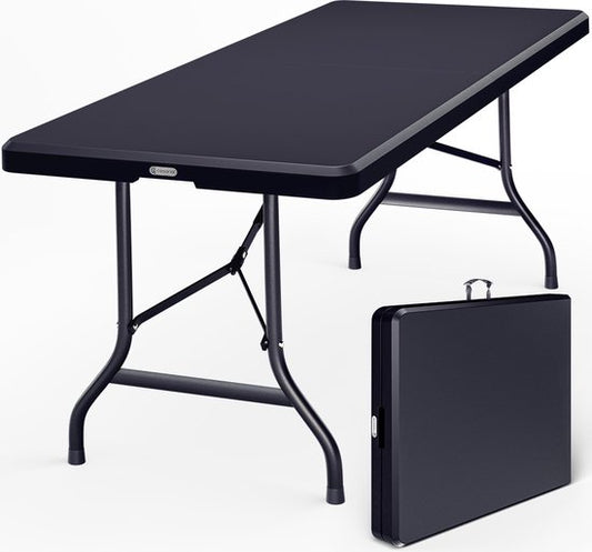 CASARIA Tuintafel - 183x76cm Inklapbaar Weerbestendig – Antraciet