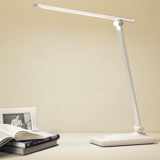 Fuegobird LED Bureaulamp – Bedrade – Draadloos Opladen Voor Telefoon – Dimbaar – Opvouwbaar – Smart Touch